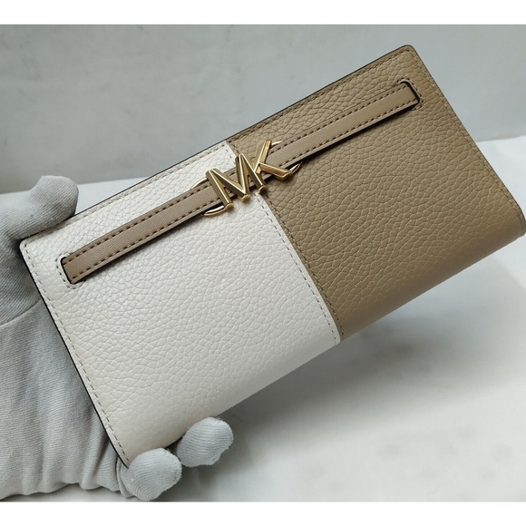 Michael Kors Reed Camel Multicolor Leather Credit Card Bifold Wallet - NWT $298 - Picture 5 of 16